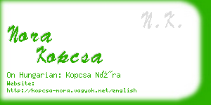 nora kopcsa business card